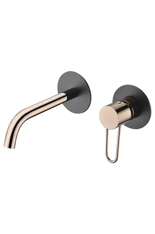 Aanbieding Rubinetto lavabo incasso Milos Imex nero oro rosa