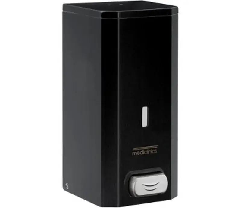 Dosatore sapone liquido a pulsante Acciaio inox AISI 304 Epoxy Black DJ0031B Mediclinics Nieuw