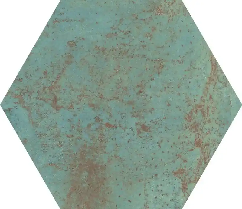 Uitverkoop Scatola Esagonale Rettificata Porcellana 25x29 Zinco Verde 17 Pezzi 0,93m2 Apavisa