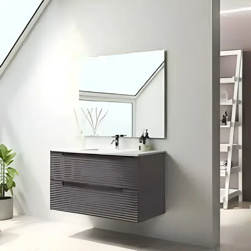 Mobile e Lavabo Kyoto Frassino 2 cassetti sospesi Visobath Koopje