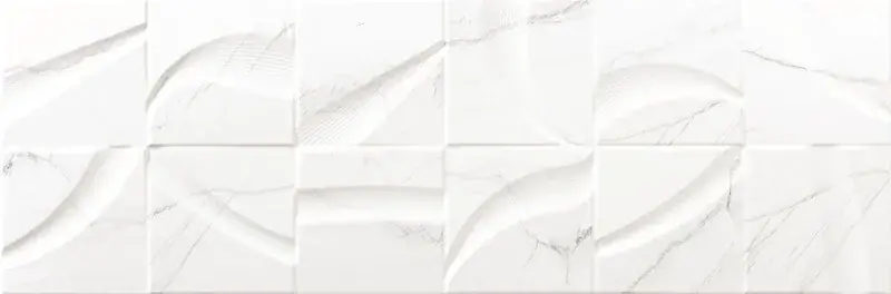 Scatola per piastrelle a rilievo bianco da parete Nantes 30x90 1,08m2 Tau Laatste Versie