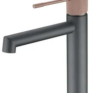 Beperkt Aanbod Imex Matte Grey Line Miscelatore Lavabo-champagne