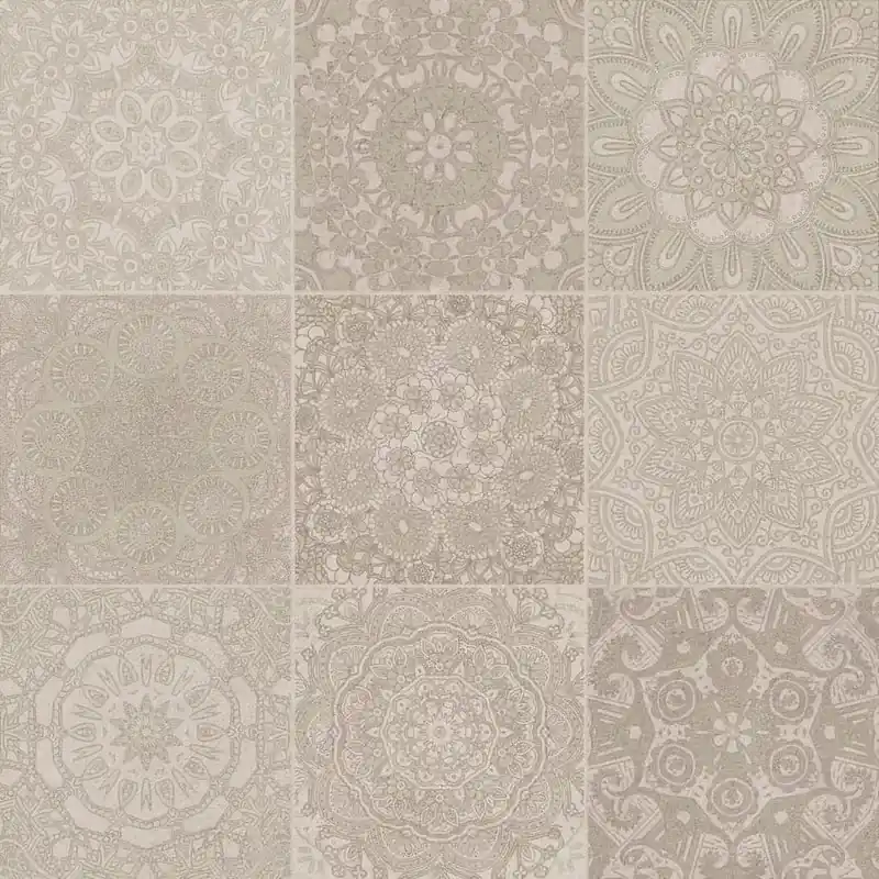 Goedkoop Scatola in porcellana Mandala Beige 60x60 1.4m2 4 pezzi Apavisa