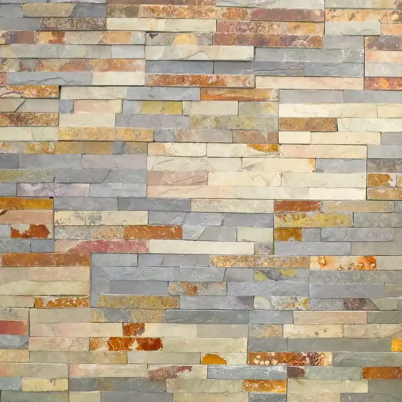 Scatola in pietra naturale multicolore lineare premontata 0,48 m2 Piedras de Galicia Nieuw