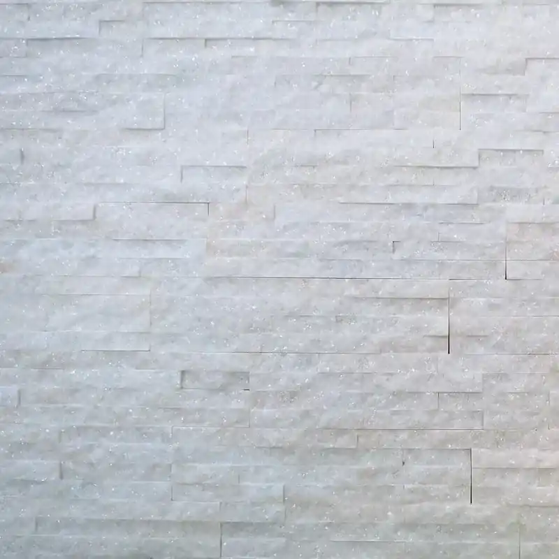 Snelle Levering Scatola di pietra naturale premontata Polar White Linear 0.48m2 Piedras de Galicia