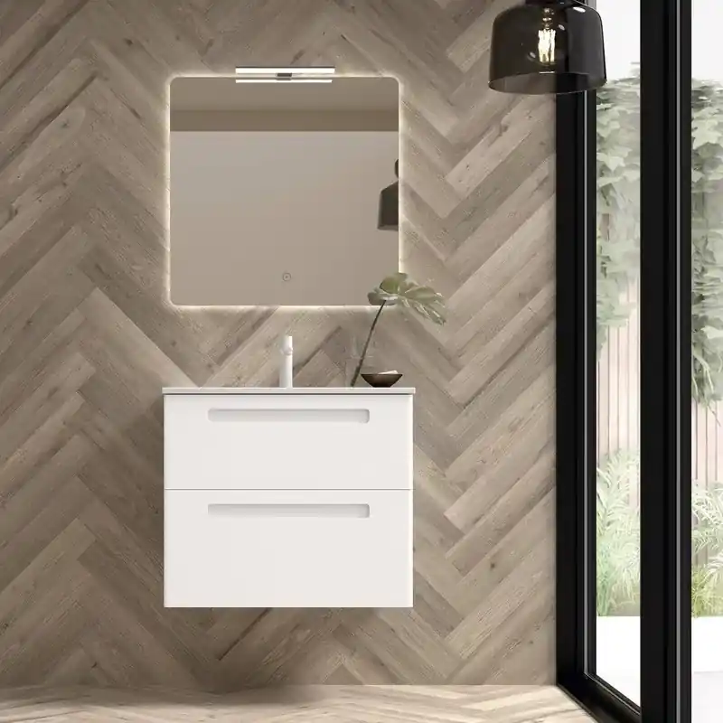 Fabrieksprijs Mobile e lavabo sospesi Paris 2 cassetti Avila bianco brillante due