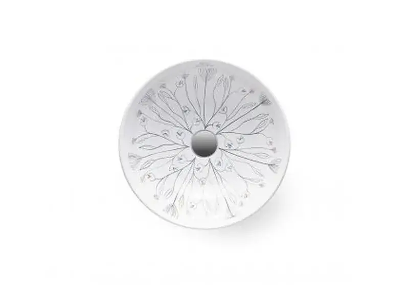 Lavabo in porcellana con decorazione floreale I 400x400x150 mm The Bathco Dagaanbieding