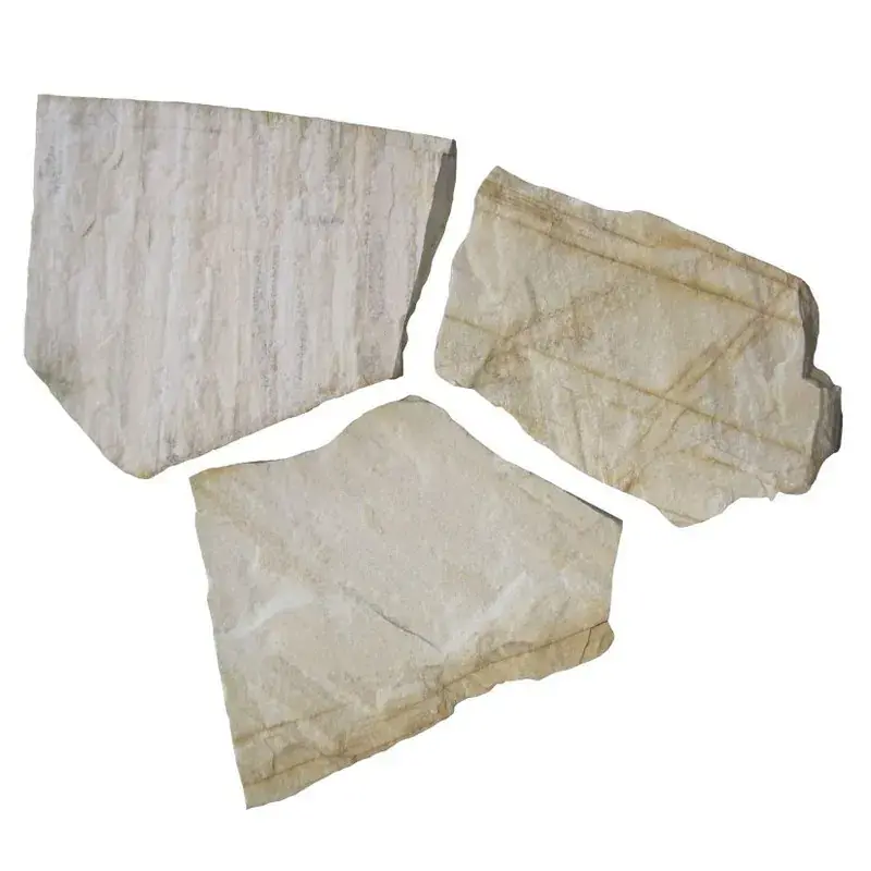 Pallet di lastre di quarzite bianco vaniglia irregolare Tijdelijk Beschikbaar