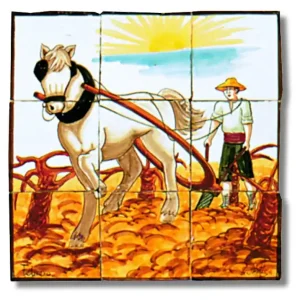Seizoensaanbieding Murale in ceramica Febbraio 39x39cm l´antiga