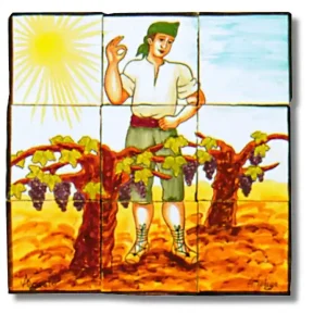 Murale in ceramica Agosto 39x39cm l´antiga Veilige Betaling