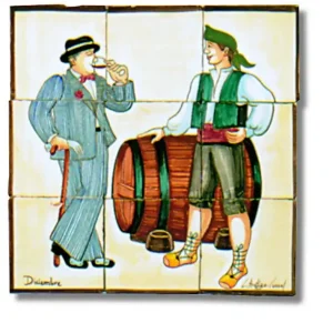 Murale in ceramica Dicembre 39x39cm l´antiga Laatste Kans