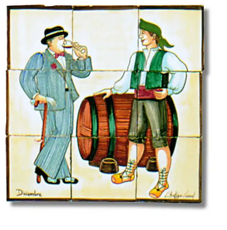 Murale in ceramica Dicembre 39x39cm l´antiga Laatste Kans