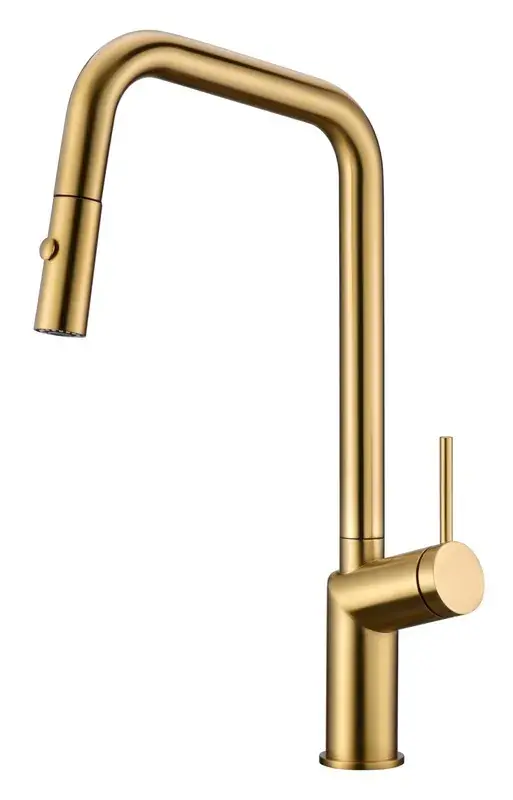 Shop Nu Miscelatore lavello Bonn oro spazzolato bocca estraibile Ref GCE024/OC Imex