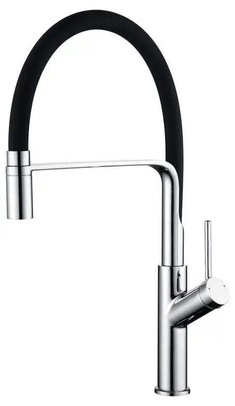 Rubinetto lavabo Sena nero + cromo con bocca girevole flessibile Ref. Meest Verkocht