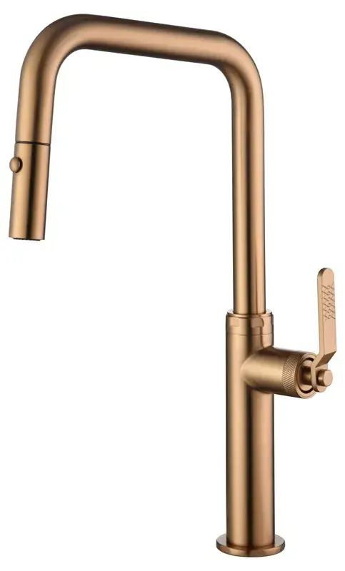 Miscelatore Niza oro rosa bocca alta estraibile Ref. GCE027/ORC Imex Korting