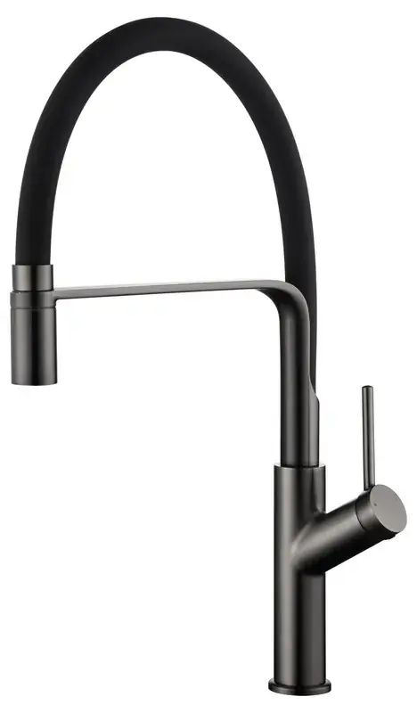 Favoriet Rubinetto lavabo Sena nero + Black Gun Metal con bocca girevole flessibile Ref. GCE022/OC Imex