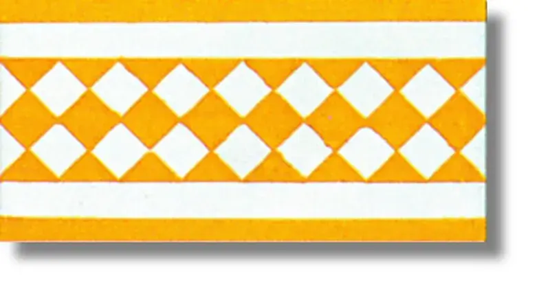 Bordo 10x20 cm Arlecchino giallo Ceramica Lantiga Alleen Vandaag