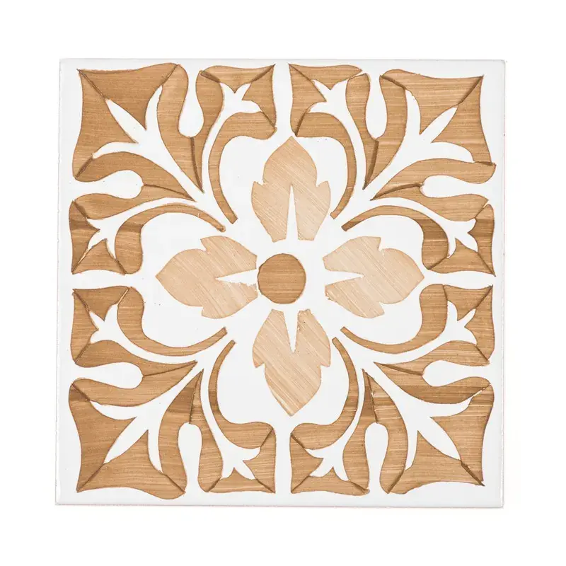 Piastrella idraulica Lucena siena 14x14 cm Ceramica Lantiga Gratis Retour