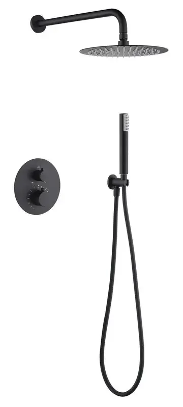 Beperkt Aanbod Set doccia termostatico incasso Monza nero opaco GTM039/NG Imex