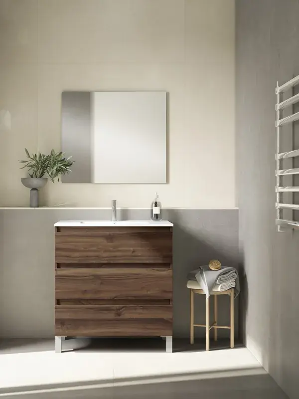 Mobile box 3 cassetti Valenti con lavabo piatto in ceramica Visobath Betrouwbaar