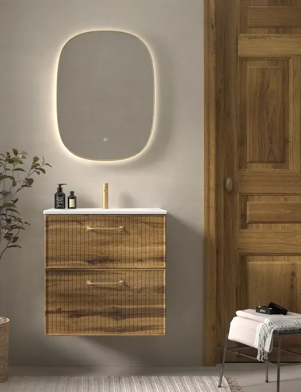 Mobili bianchi colore 56 Frontali rigati Asa Line Dorada con lavabo in ceramica Avila air due Veilige Betaling