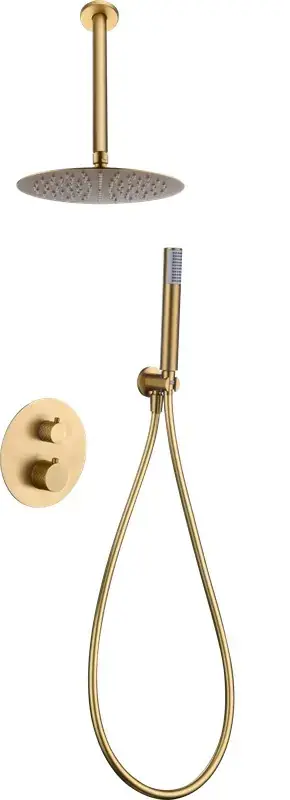 Set doccia termostatico nascosto in oro spazzolato Piedmont GTP059/OC Imex Flitsaanbieding