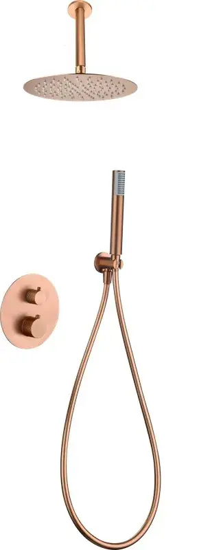 Set doccia termostatico nascosto spazzolato in oro rosa Piedmont GTP059/ORC Imex Laatste Kans