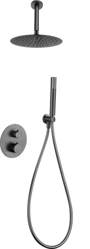 Set doccia termostatico da incasso Piedmont Black Gun Metal GTP059/BGM Imex Lage Kosten