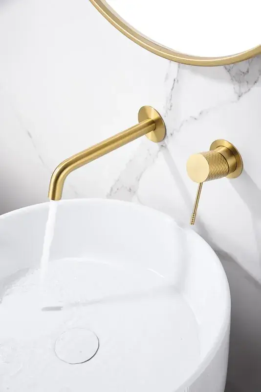 Miscelatore monocomando per lavabo nascosto Génova Brushed Gold GLG053/OC Gratis Retour