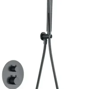 Set doccia termostatico da incasso Naples nero canna di fucile GTN047/BGM Imex Voordeelprijs