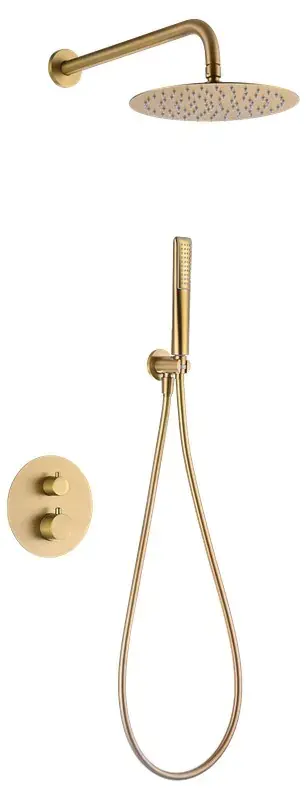 Set doccia termostatico nascosto in oro spazzolato Naples GTN047/OC Imex Populair