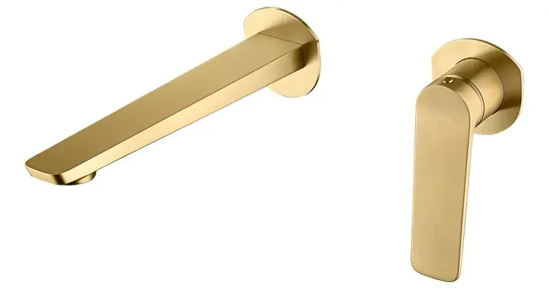 Miscelatore monocomando per lavabo nascosto in oro spazzolato Naples GLN047/OC Imex Koopje