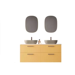 Actieprijs Mobiletto Carmen a 2 cassetti colore 253 con lavello ovale da appoggio K-Café e maniglia Rigato Brown Avilados