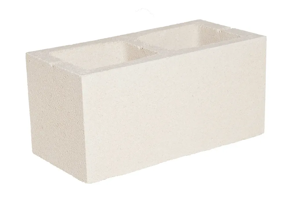 Blocco di cemento bianco liscio 20x20x40 cm doppio angolo Verniprens Seizoensaanbieding