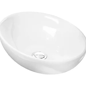 Lavabo ovale da appoggio in porcellana 41x30x14,5 cm Must-Have