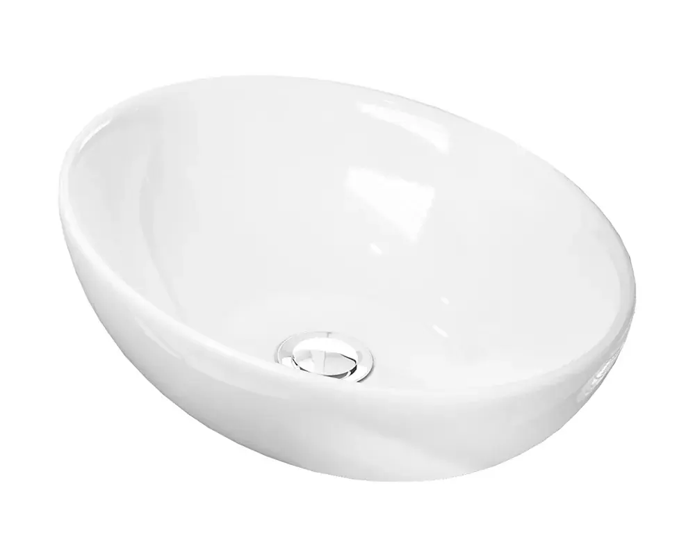Lavabo ovale da appoggio in porcellana 41x30x14,5 cm Must-Have