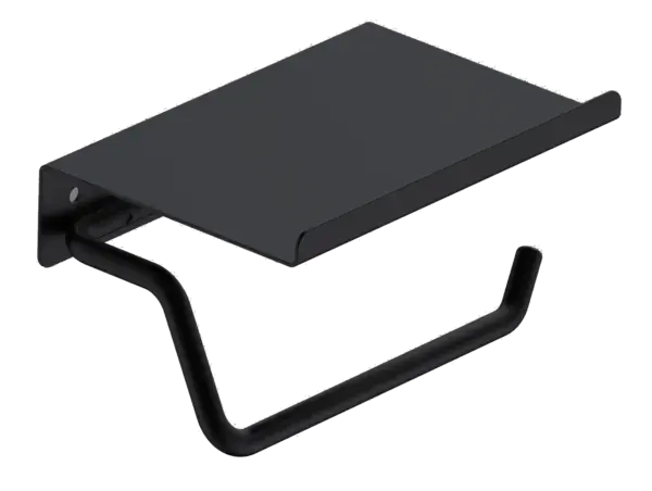 Essential Portarrollos Con Repisa Negro Mate Medimex Favoriet