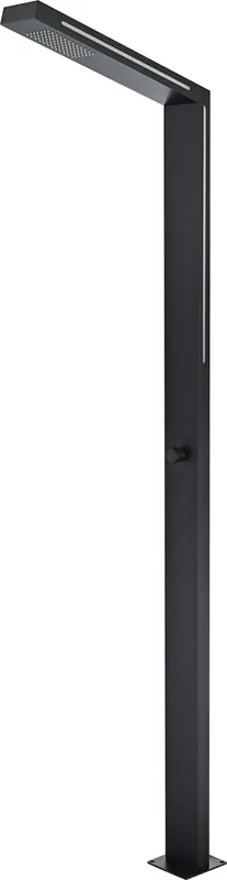Must-Have ▷ Ducha exterior Sense LED Light negro mate S.316 para piscina con luz LED por dinamo y rociador rectangular