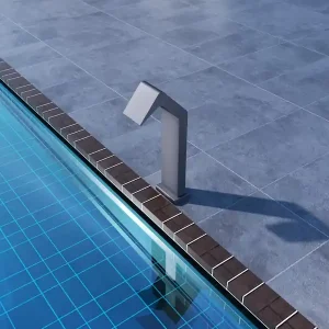 Seizoensaanbieding ▷ Cascada piscina Niagara 15 cm gris cobalto S.316 con base 150x115 y conexión 1 1/2"
