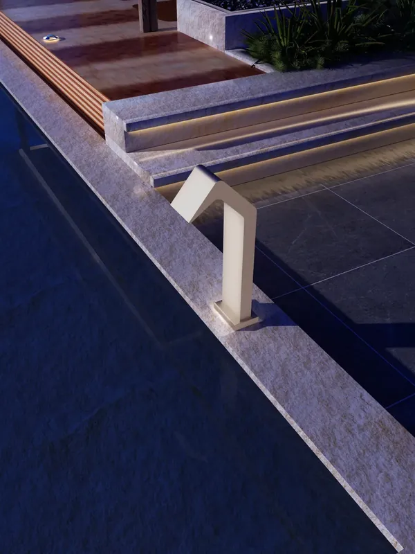Premium ▷ Cascada piscina Niagara 15 cm moka S.316 con base 150x115 y conexión 1 1/2"