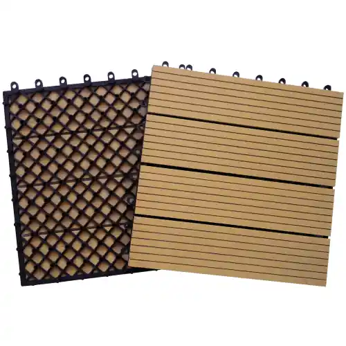 10 piastrelle in polywood 31x31 cm pavimento piastrella legno chiaro Koopje