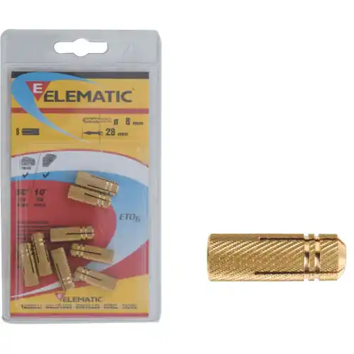 10 pz tasselli T51 M6 Elematic tassello ancorante in ottone Ø 8x24 mm Veilige Betaling