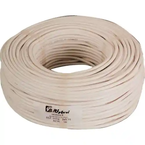 Uitverkoop 100 mt di cavo elettrico bipolare sezione 2x1,5 mm gomma flessibile bianco