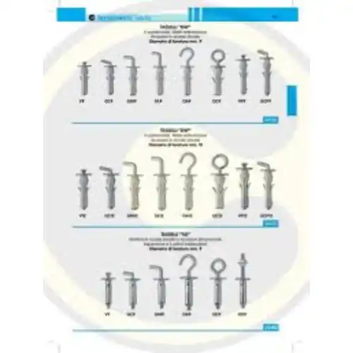100 pz tasselli Elematic T61/GM9 fischer 9x40 mm tassello gancio medio Bestel Nu