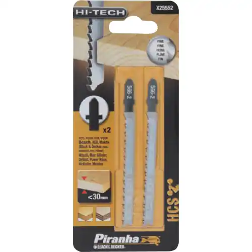 2 lame per legno attacco baionetta piranha X25552 hi tech taglio fine <60 mm Direct Verzonden