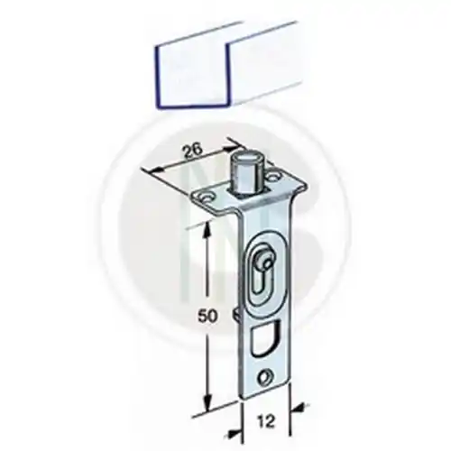 2 pz canalino in acciaio ottonato OMGE per ante scorrevoli 6,5x8 mm art 225 Snelle Levering