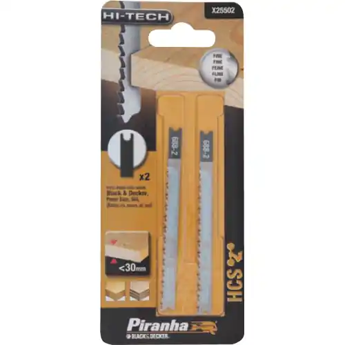 2 Pz lame fresate per legno attacco U piranha X25512 taglio medio <60 mm B&D Direct Beschikbaar