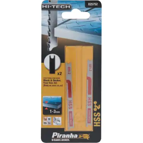 2 Pz lame fresate per metallo attacco U piranha X25762 taglio grosso <60 mm B&D Nieuw