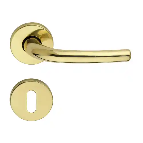 2 pz maniglia Beta con rosetta e bocchetta in ottone finitura oro lucido Gratis Retour