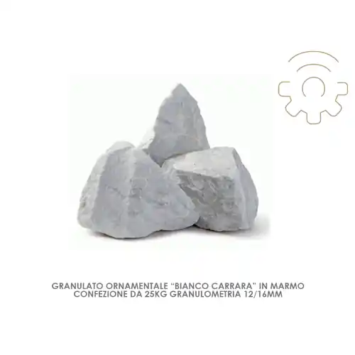 Betaalbaar 25 kg granulato ornamentale in marmo bianco Carrara esterno giardino fontane